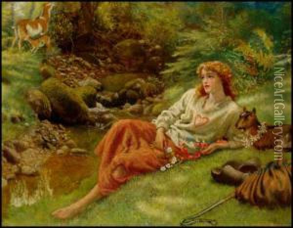 In The Forest Of Arden Oil Painting - Arthur Hughes
