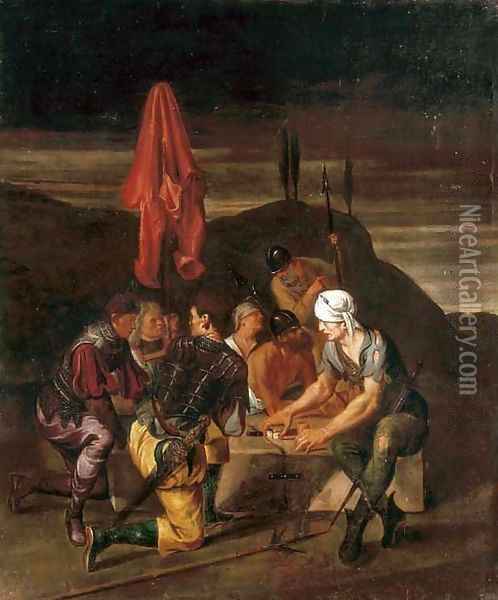 Soldiers gaming at Calvary Oil Painting - Michiel Sweerts