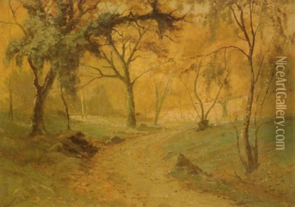 Wooded Landscape Oil Painting - Frank Thomas Carter