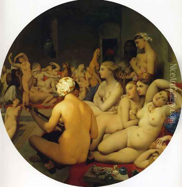 The Turkish Bath Oil Painting - Jean Auguste Dominique Ingres