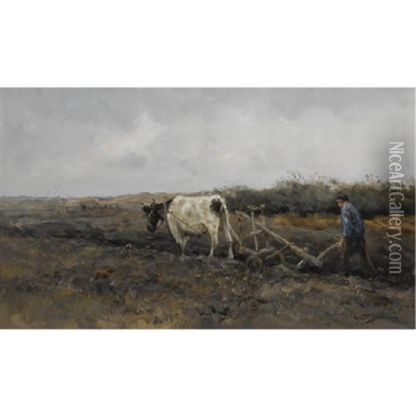 Ploughing The Fields Oil Painting - Willem George Frederik Jansen