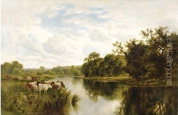 Near Henley On Thames Oil Painting - Henry Hillier Parker