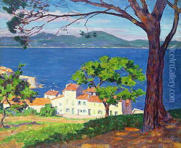 The Gulf of St. Tropez, 1935 Oil Painting - Andre Roberty