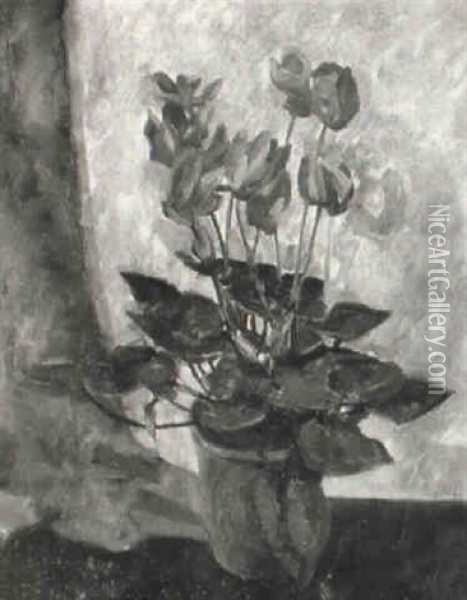 Cyclamen Oil Painting - Roger Fry