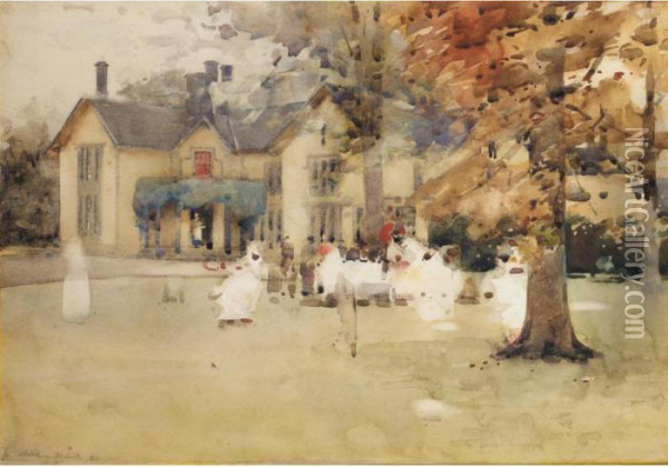 Sketch For The Lawn Tennis Party At Marcus Oil Painting - Arthur Melville