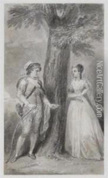 Henry & Emma From Matthew Prior's Poem For Lady's Poeticalmagazine Oil Painting - Thomas Stothard