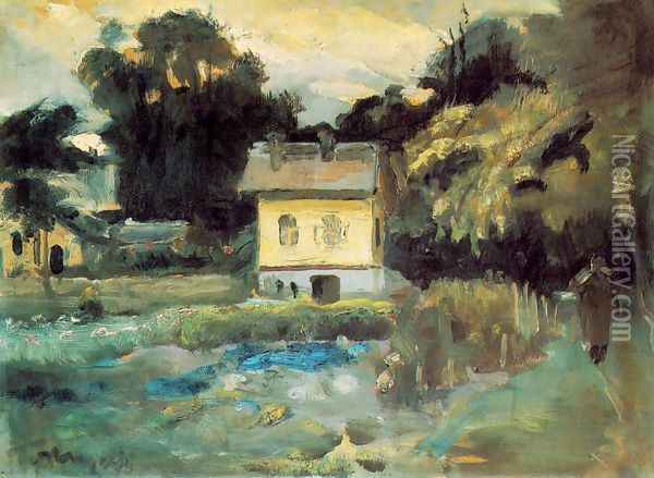 View at Szentendre 1933 Oil Painting - Janos Tornyai
