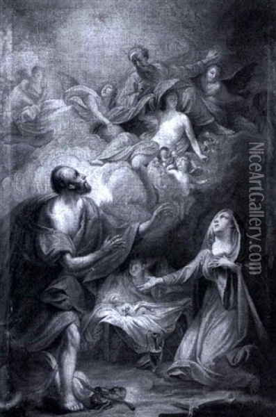 Die Geburt Christi Als Ungeheures Lichtereignis Oil Painting - Nicolas Guibal