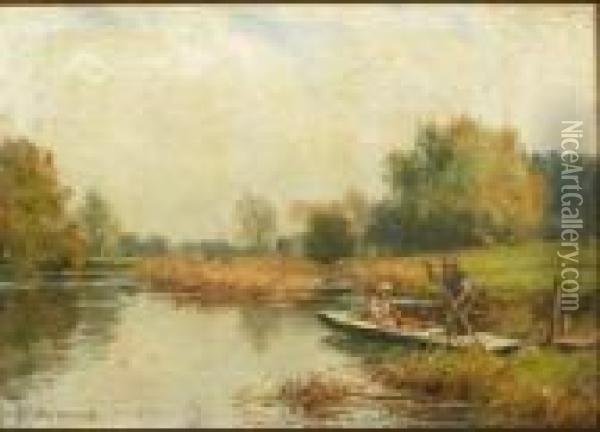 River Ferry Oil Painting - William Kay Blacklock