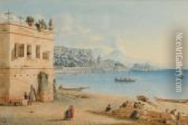 Vue De La Baie De Naples Oil Painting - Victor-Jean Nicolle