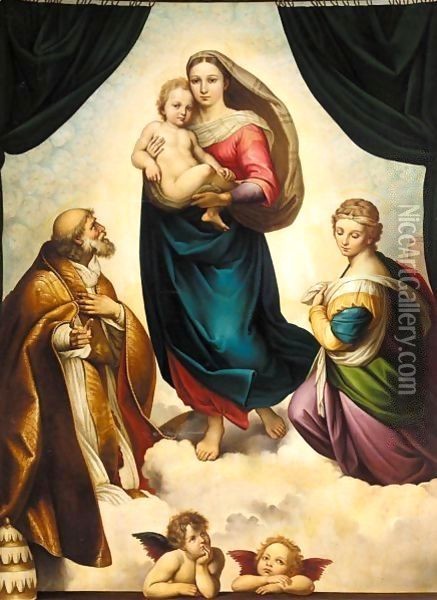The Sistine Madonna Oil Painting - Raphael (Raffaello Sanzio of Urbino)