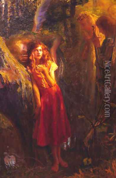 Joan of Arc Oil Painting - Gaston Bussiere