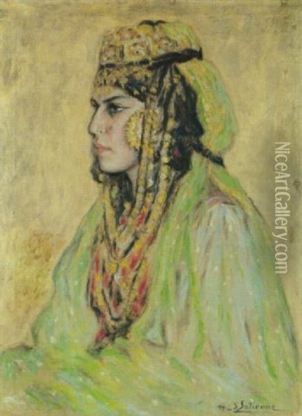 Portrait De Femme Arabe De Bou-saada Oil Painting - Henry d' Estienne