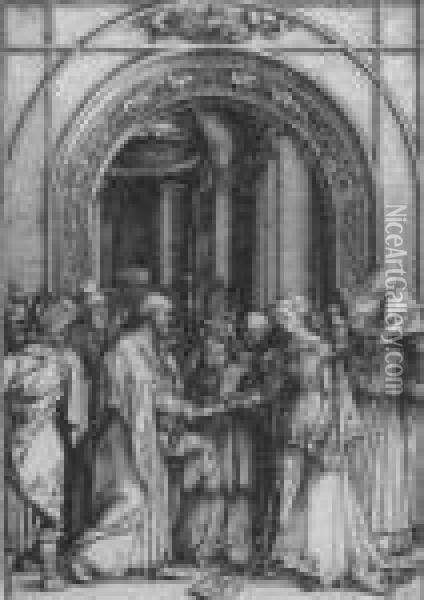 The Betrothal Of The Virgin (bartsch 82) Oil Painting - Albrecht Durer