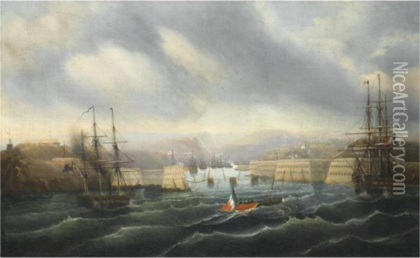 The Siege Of Sebastopol Oil Painting - Jean Baptiste Henri Durand-Brager