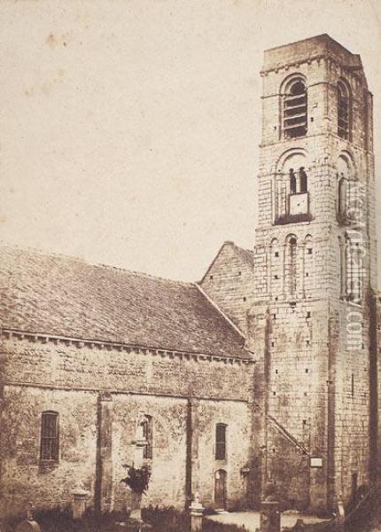 Eglise De Lion-sur-mer, Calvados, Vers 1850 Oil Painting - Edmond Bacot