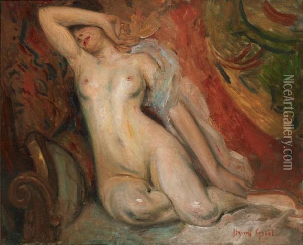 Naken Kvinna Pa Divan Oil Painting - Henry Alfred Gsell