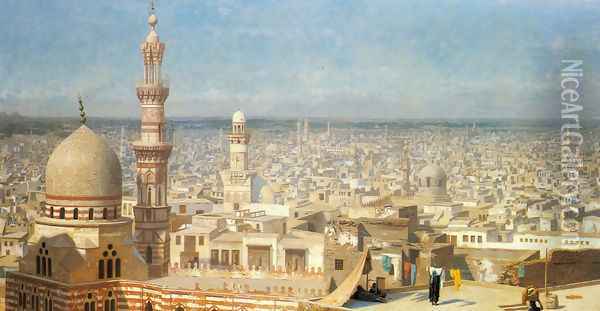 View Of Cairo Oil Painting - Jean-Leon Gerome