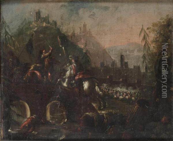 Bataljscen Oil Painting - Georg Philipp I Rugendas