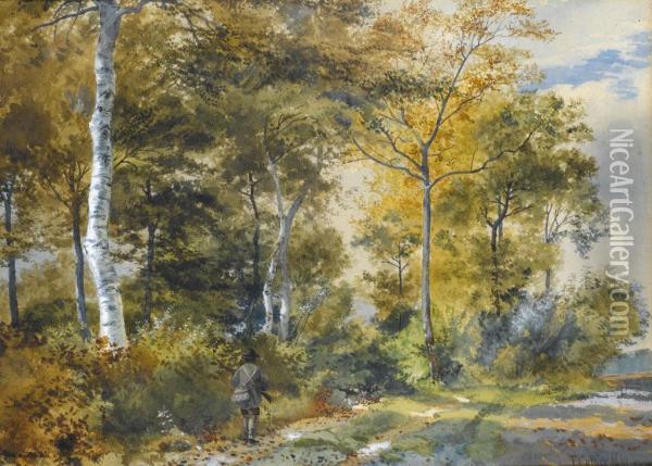 A Sportsman At The Edge Of A Wood Oil Painting - Thomas Collier