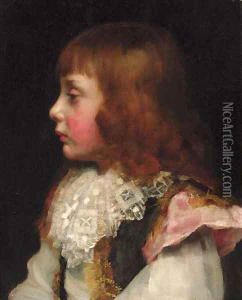 Portrait of a boy Oil Painting - Valentine Cameron Prinsep