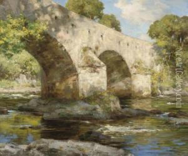 Bridge, East Lothian Oil Painting - William Stewart MacGeorge
