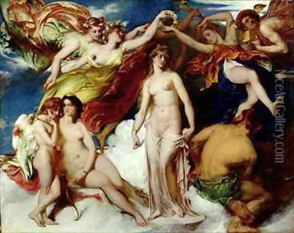 Pandora Crowned by the Seasons Oil Painting - William Etty