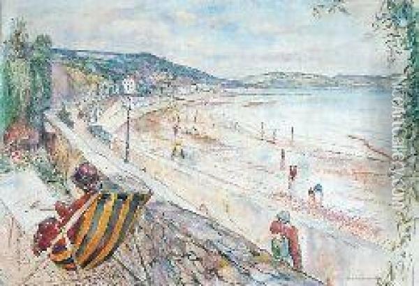 Sketching, Lyme Regis Oil Painting - Archibald Standish Hartrick
