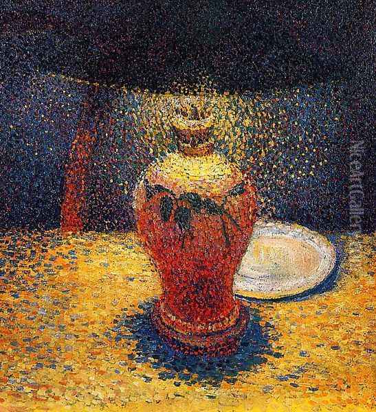 The Lamp Oil Painting - Hippolyte Petitjean