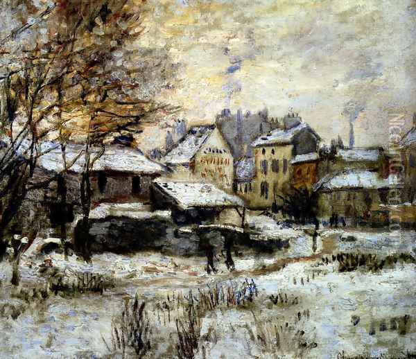 Snow Effect With Setting Sun Oil Painting - Claude Oscar Monet