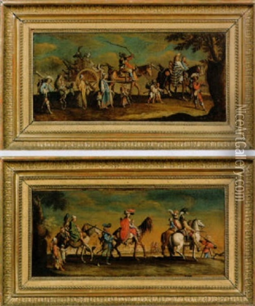 L'avanguardia Dei Bohemiens Oil Painting - Jacques Callot