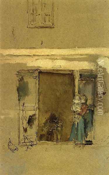 The Open Door Oil Painting - James Abbott McNeill Whistler