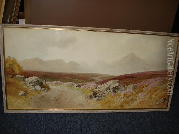 Moorland Landscape Oil Painting - Joseph Carey Carey