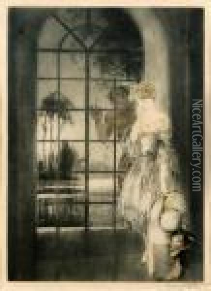Window Oil Painting - Louis Icart