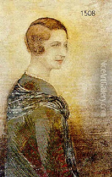 Comtesse De Guelen Oil Painting - Jean Dunand