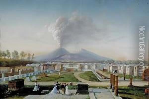 Foro Pompeii Oil Painting - Gioacchino La Pira