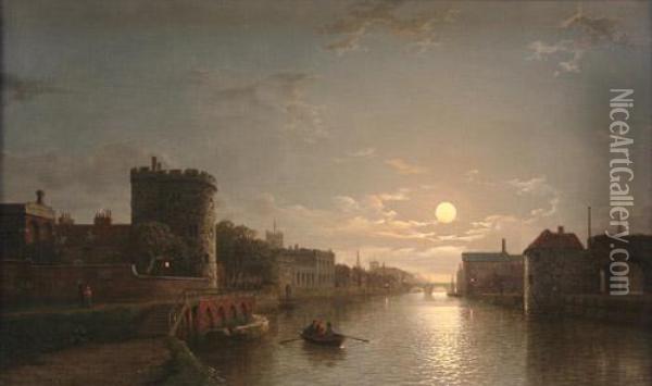 On The Ouse, York Oil Painting - Henry Pether