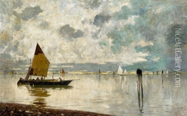 Maritime Scene Oil Painting - Guglielmo Ciardi