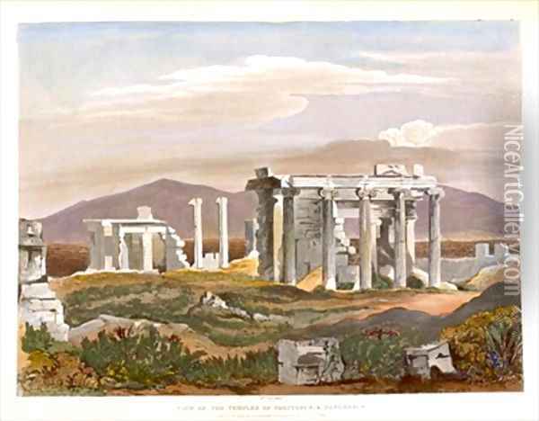 View of the Temples of Erectheus and Pandrosus the Acropolis Oil Painting - William Cole