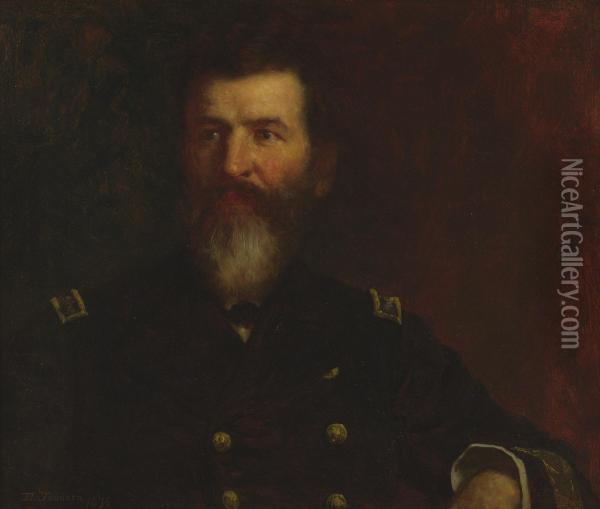 Portrait Of Commodore Philip Carrigan Johnson Oil Painting - Eastman Johnson