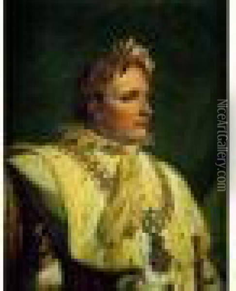 Portrait De L'empereur Napoleon En Costume De Sacre Oil Painting - Anne-Louis Girodet de Roucy-Triosson