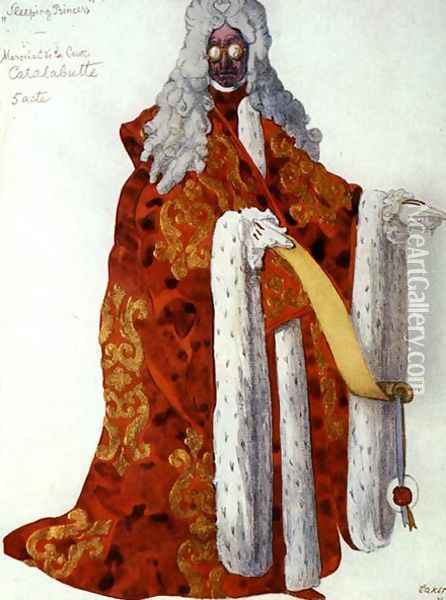Costume design for Marshal Cantalabutte, from Sleeping Beauty, 1921 Oil Painting - Leon Samoilovitch Bakst