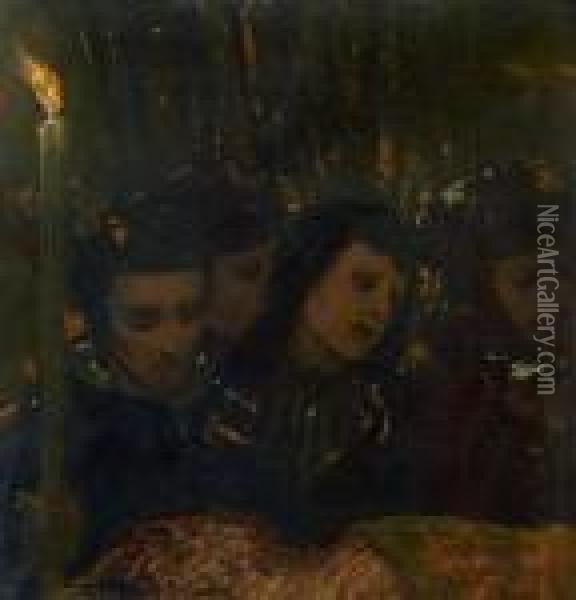 Trauernde Frauen. Oil Painting - Gabriel Cornelius Von Max