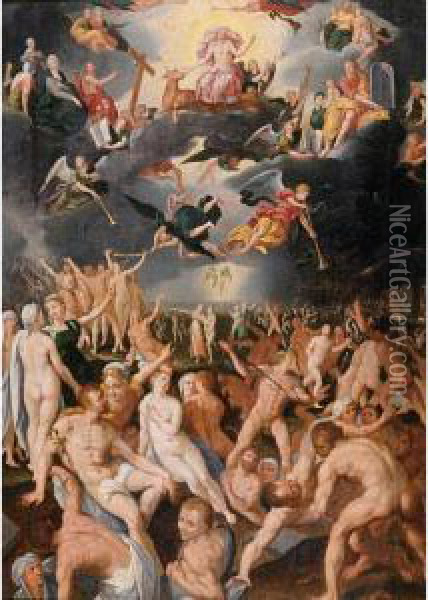 The Last Judgement Oil Painting - Jacob I De Backer