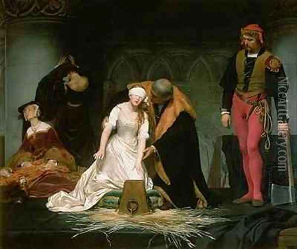 The Execution of Lady Jane Grey Oil Painting - Hippolyte (Paul) Delaroche