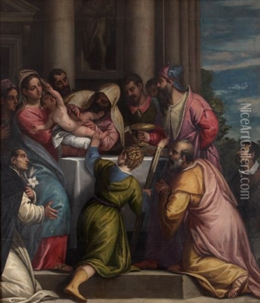La Circoncision Oil Painting - Carlo Caliari