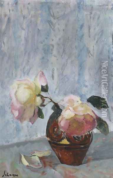 Vase de fleurs Oil Painting - Henri Lebasque