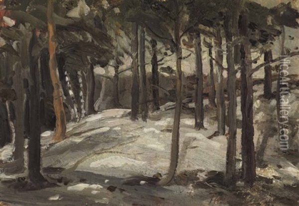 Woods In Winter Oil Painting - Tom Thomson