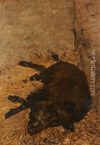 Sanglier Oil Painting - Louis Dubois