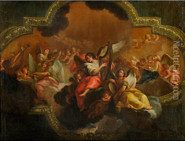 Scena Sacra Con Angeli Oil Painting - Francesco Solimena